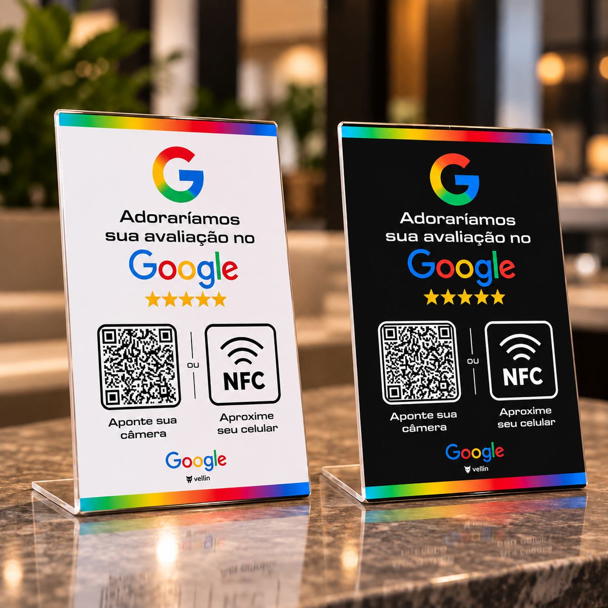 Placa Avaliação Google